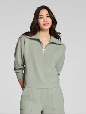 NWT Spanx AirEssentials® French Rib Pullover in green